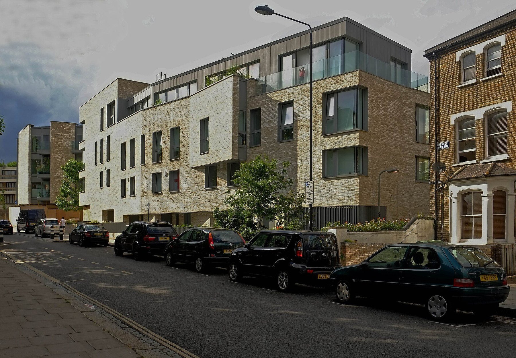 Residential apartment building seen from the street