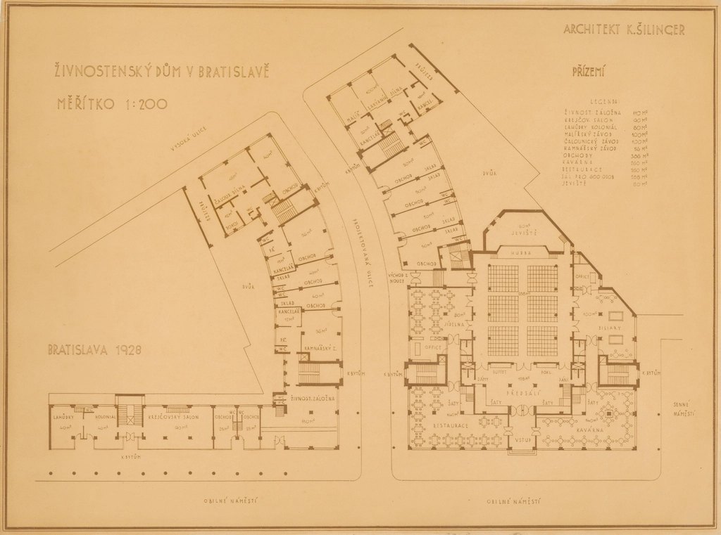 živnostenský dom bratislava, floor plan